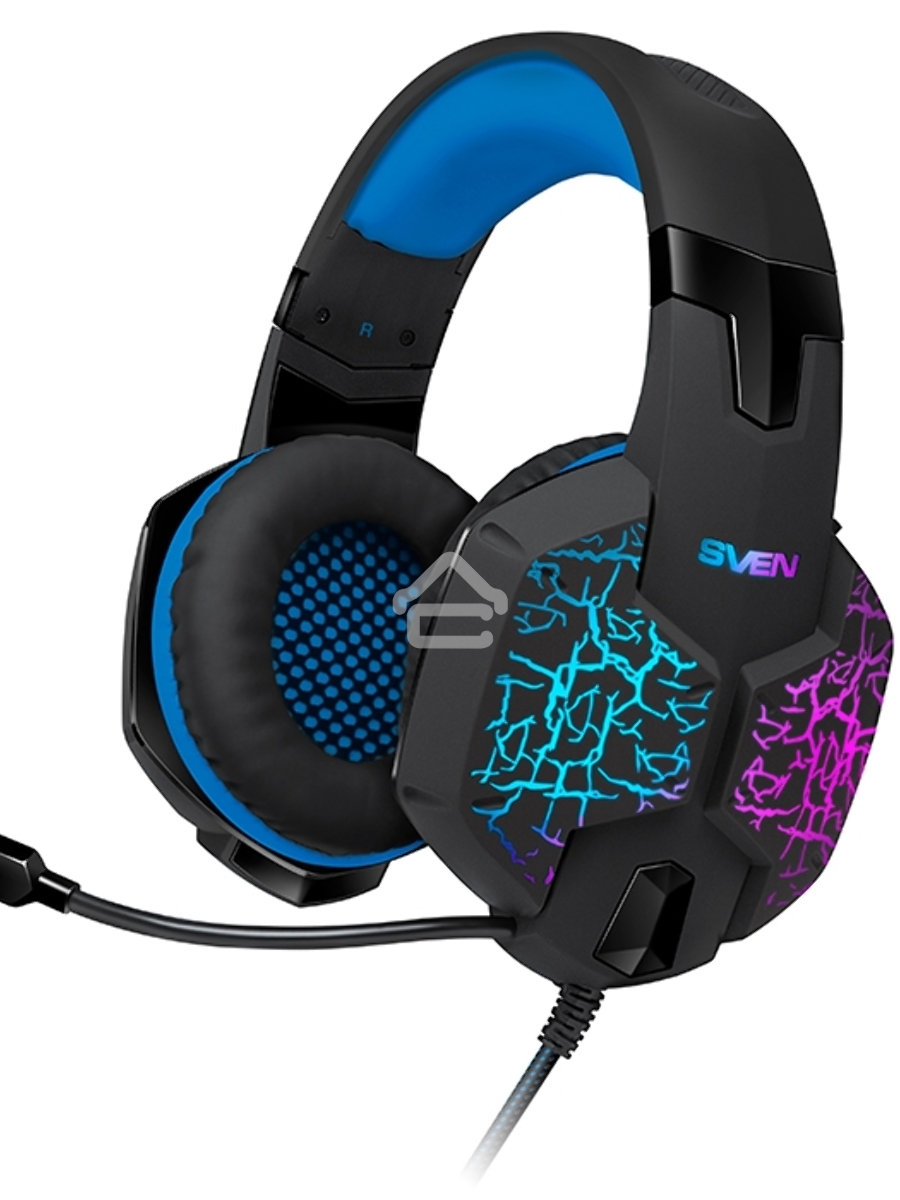 Гарнитура SVEN AP-U980MV, черный-синий (USB, LED, 7.1, 2.2m)