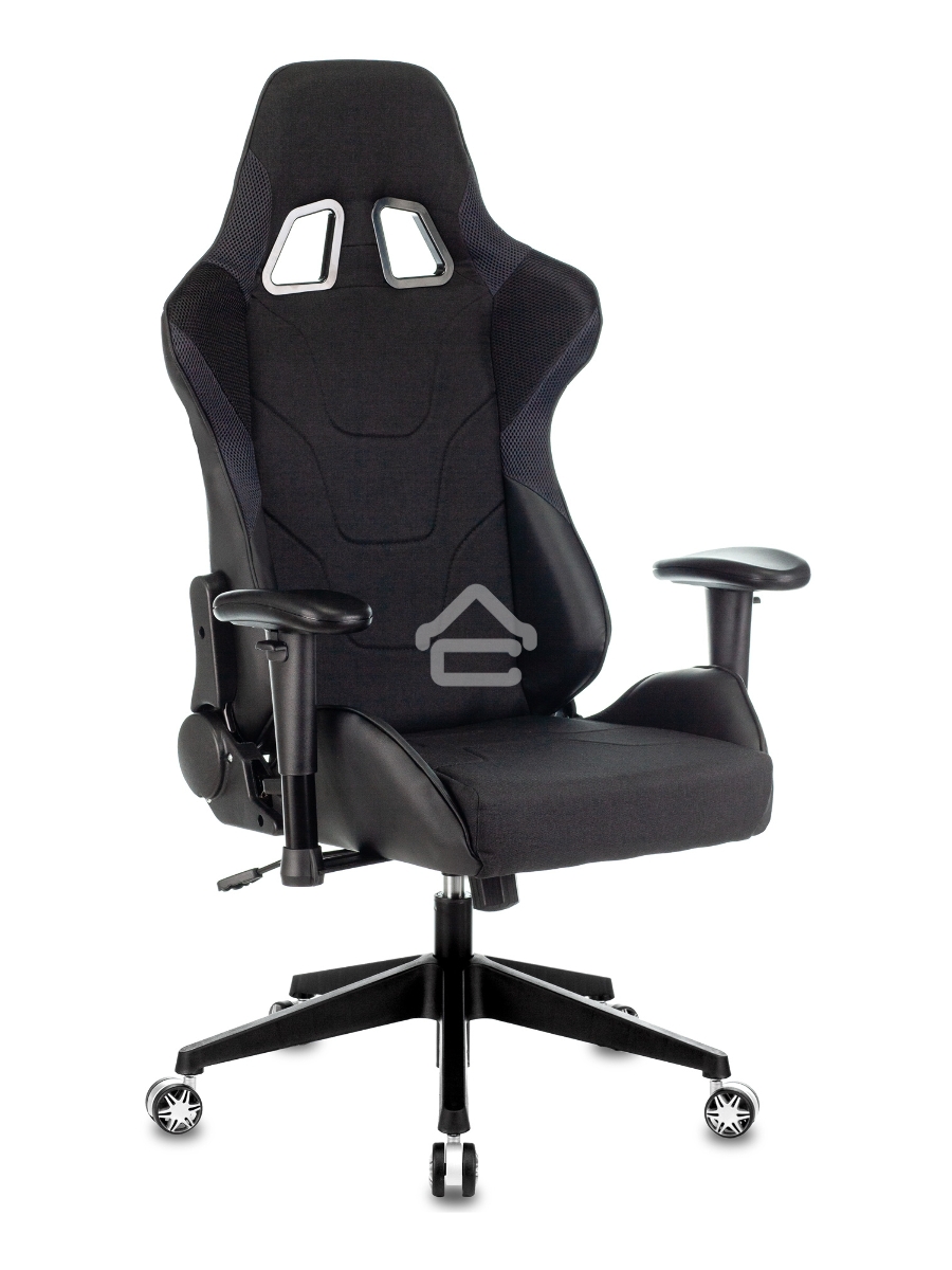 Кресло игровое Бюрократ VIKING 4 AERO BLACK EDITION черный искусст.кожа/ткань