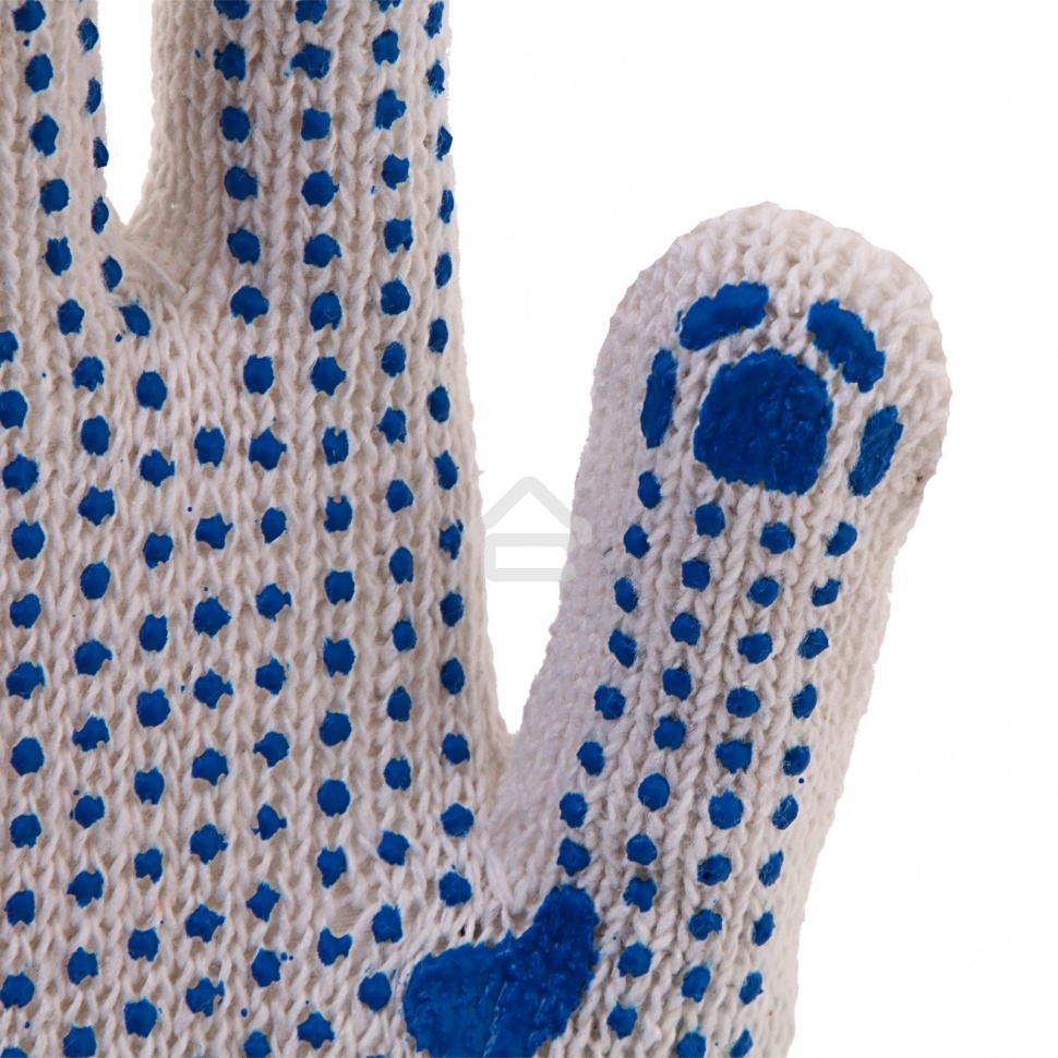 Перчатки трикотажные для ремонтных и строительных работ, с ПВХ точкой, 7 класс Россия