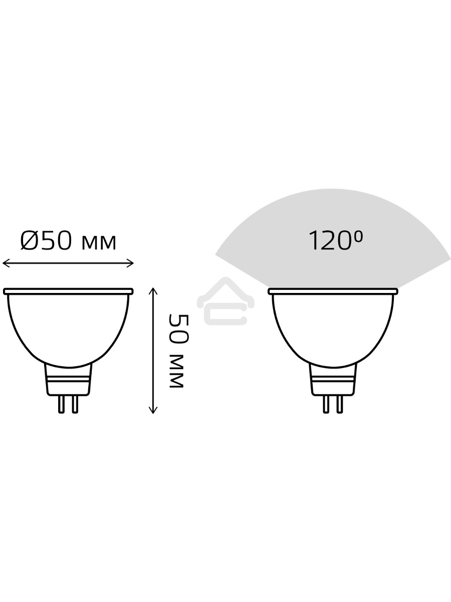 Лампа GAUSS LED Elementary 13526 MR16 GU5.3 5.5W 4100К1/10/100