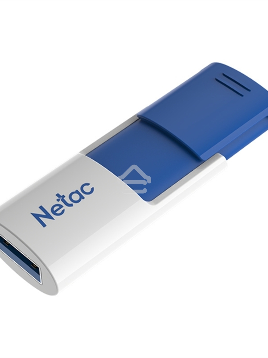 Флеш диск Netac U182 Blue 64Gb <NT03U182N-064G-30BL>, USB3.0, сдвижной корпус, пластиковая бело-синяя