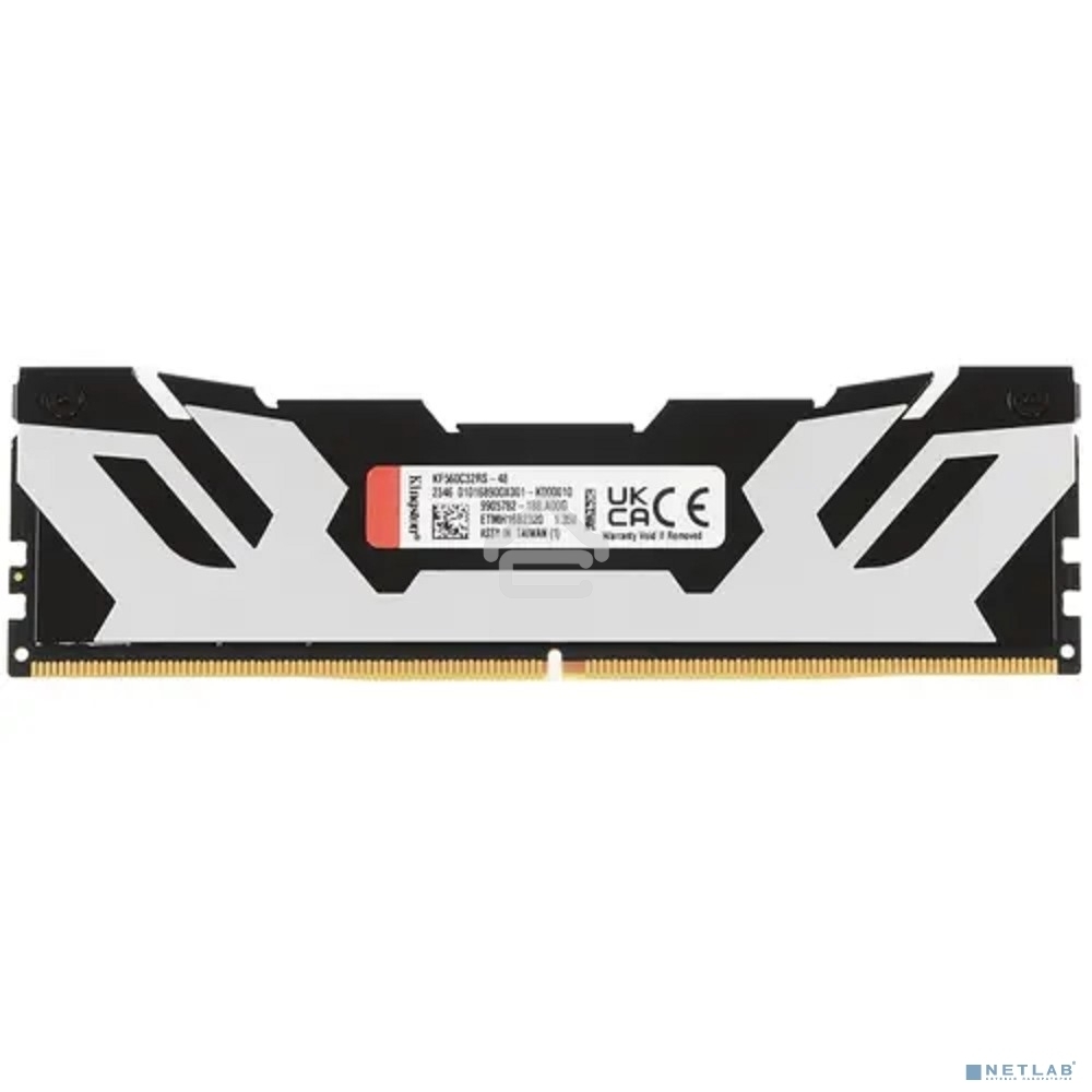 Оперативная память Kingston Fury Renegade, DDR5, 48Gb (1x48GB), 6000MHz, CL32, DIMM, с радиатором, серебристый