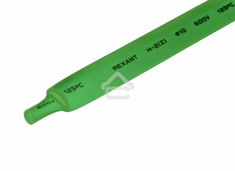 Термоусаживаемая трубка Rexant 10,0/5,0 мм, зеленая, упаковка 50 шт. по 1 м