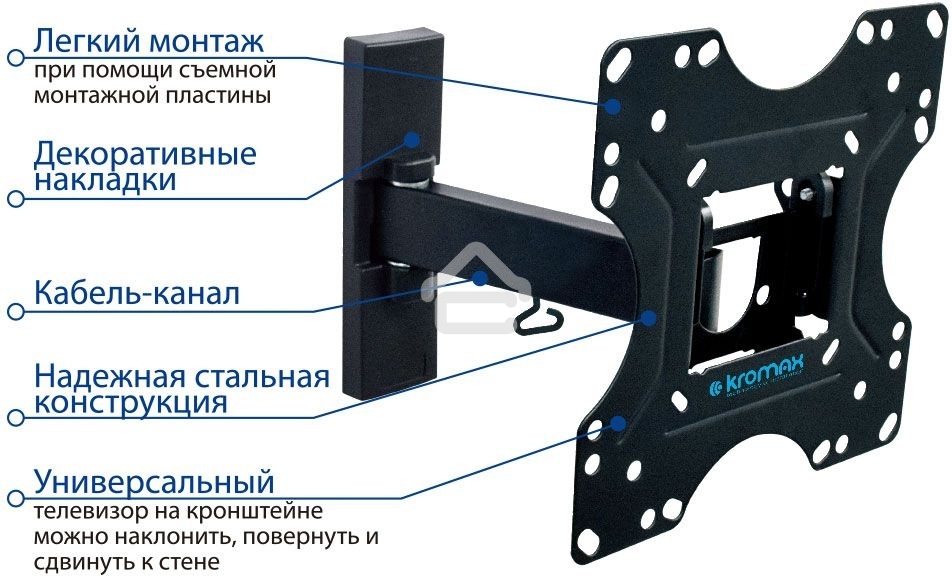 Кронштейн Kromax OPTIMA-213 черный 20