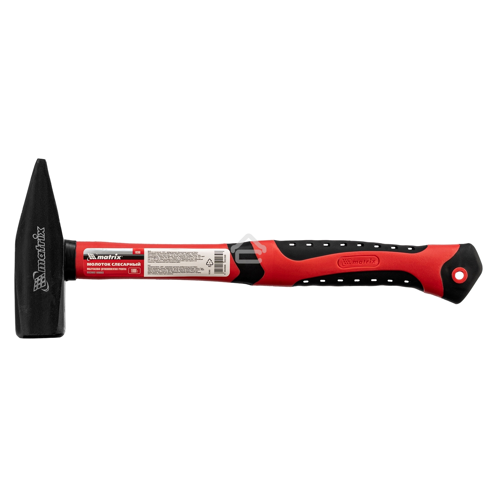 Молоток слесарный Matrix 10360, 1000 г, фибергласовая обрезиненная рукоятка