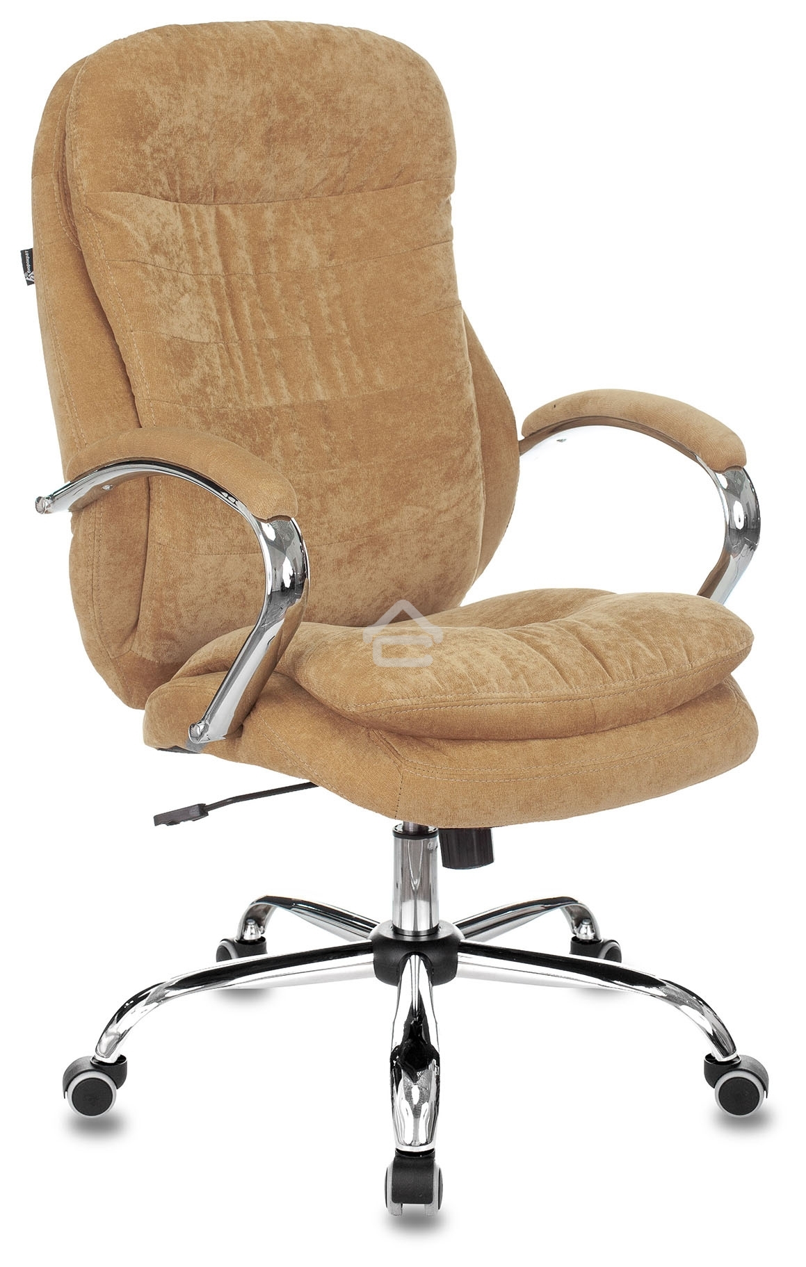 Кресло руководителя Бюрократ T-9950SL Fabric горчичный Velvet 73, крестовина металл хром