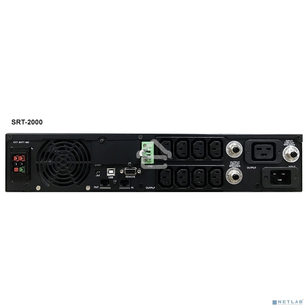 Источник бесперебойного питания Powercom Smart King RT SRT-2000A LCD 1800Вт 2000ВА черный