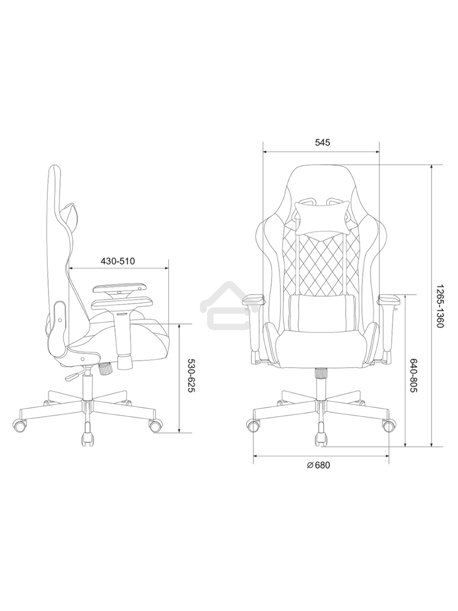 Кресло игровое Бюрократ VIKING 7 KNIGHT BL FABRIC синий текстиль/эко.кожа крестовина металл/пластик