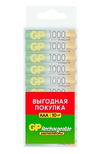 Аккумулятор GP 100AAAHC AAA NiMH 1000mAh (10шт)