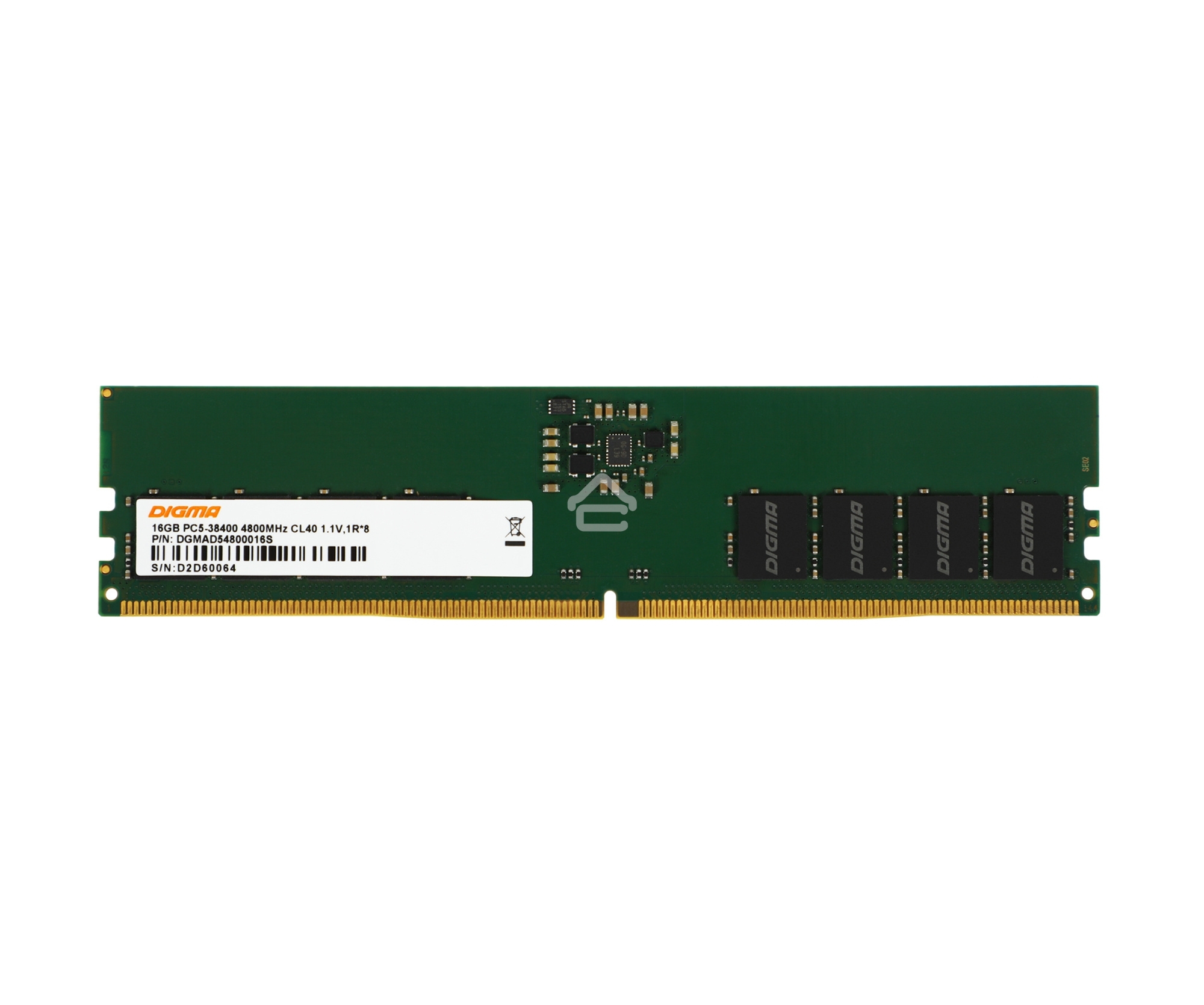 Оперативная память Digma, DDR5, 16GB (1x16GB), 4800MHz, CL40, DIMM