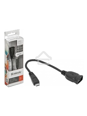 Кабель-переходник Defender microUSB (M) - USB (F)  /для подкл. устр. USB Flash, HDD, мыши, и и т.д./ поддерж. режим OTG.