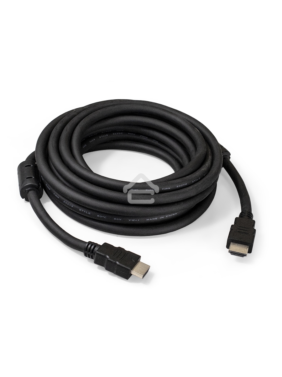 Кабель HDMI Exegate EX287725RUS EX-CC-HDMI2-5.0F (19M/19M, v2.0, 5м, 4K UHD, Ethernet, ферритовые кольца, позолоченные контакты)