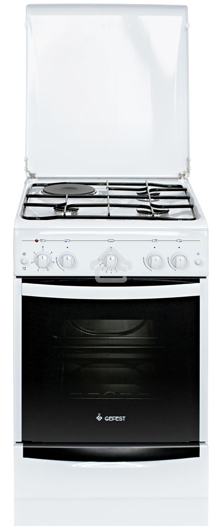 Плита комбинированная Gefest 5110-01 белый, конфорок 3 газовых и 1 электрическая, духовка газовая 52 л, 50 см x 85 см x 58.5 см