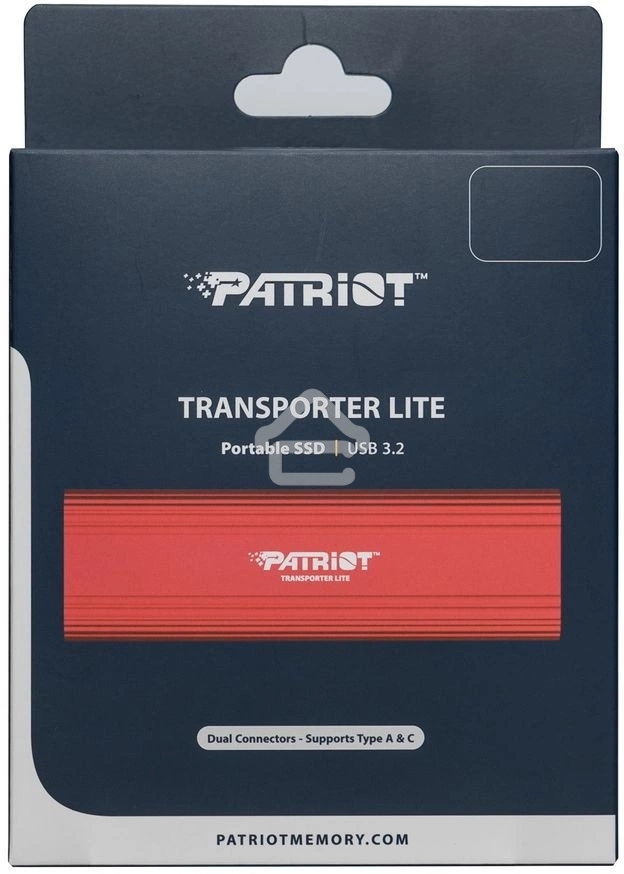 Внешний накопитель SSD Patriot 2TB USB-C, Transporter Lite, R/W 1000MB/1000MB/s, красный