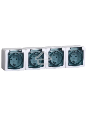 Розетка Iek ERMP42-K03-16-54-EC РСб24-3-ГПБд роз 4м с з/к о/у  IP54 (дымчатый) ГЕРМЕС PLUS
