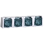 Розетка Iek ERMP42-K03-16-54-EC РСб24-3-ГПБд роз 4м с з/к о/у  IP54 (дымчатый) ГЕРМЕС PLUS