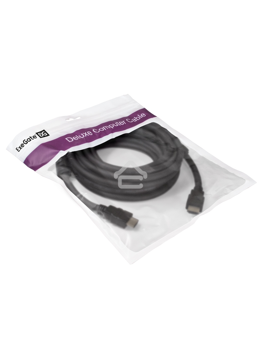 Кабель HDMI Exegate EX287725RUS EX-CC-HDMI2-5.0F (19M/19M, v2.0, 5м, 4K UHD, Ethernet, ферритовые кольца, позолоченные контакты)