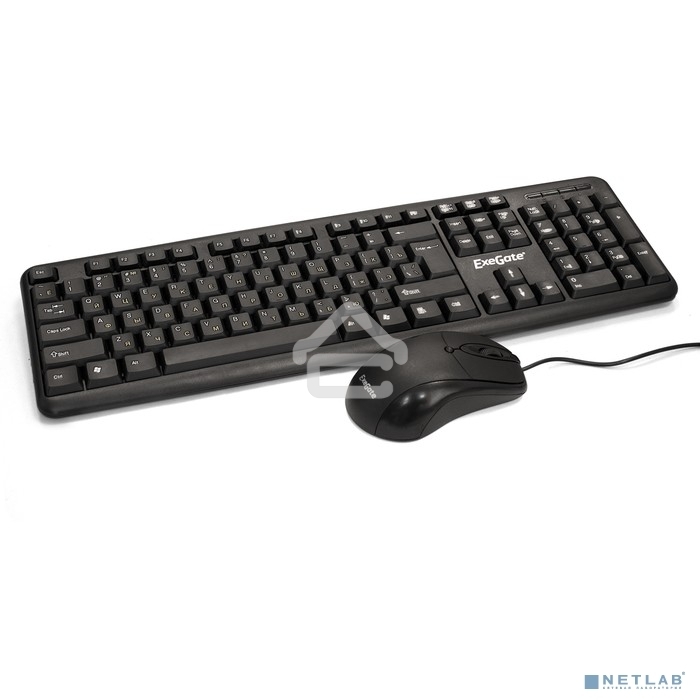 Комплект ExeGate EX287139RUS Professional Standard Combo MK120-OEM (клавиатура влагозащищенная 104кл. + мышь оптическая 1000dpi, 3 кнопки и колесо прокрутки; USB, длина кабелей 1.3м, черный, ОЕМ)
