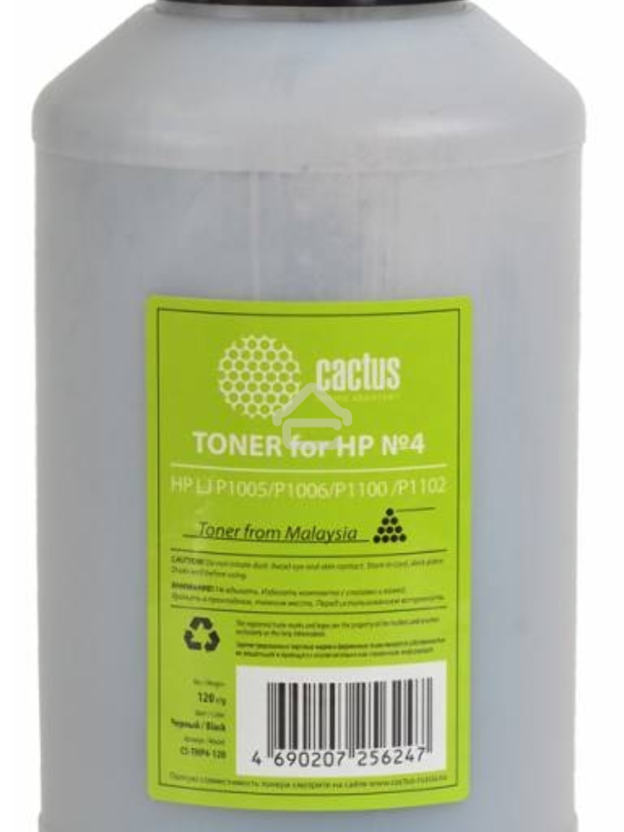 Тонер для принтера Cactus CS-THP4-120 черный (флакон 120гр) HP LJ P1005/P1006/P1100 /P1102