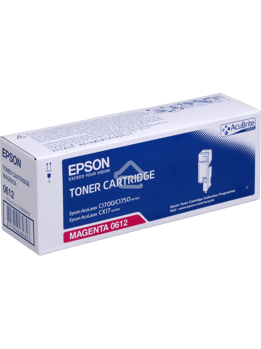 Картридж лазерный Epson 612 (C13S050612) пурпурный (1400 стр) для AcuLaser AL-C1700/1750/CX17
