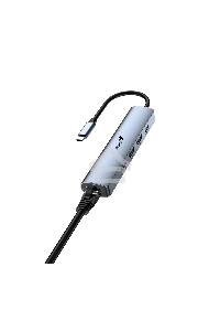 Концентратор USB HUB UH-545 USB3.0 с Ethernet RJ45, гигабитным Ethernet RJ45 x 1, портом питания USB-C (5 В 3 А) x 1, портами передачи данных USB-A 3.0 x 3