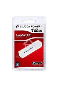 Флеш диск Silicon Power 16Gb LuxMini 320 SP016GBUF2320V1W USB2.0 белый