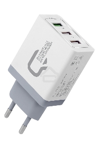 Сетевое зарядное устройство Qumo Quick Charge 3.0 3 USB (Charger 019), Quick charge 3.0, 3 USB, QC 3.0 + 2,1A, белый