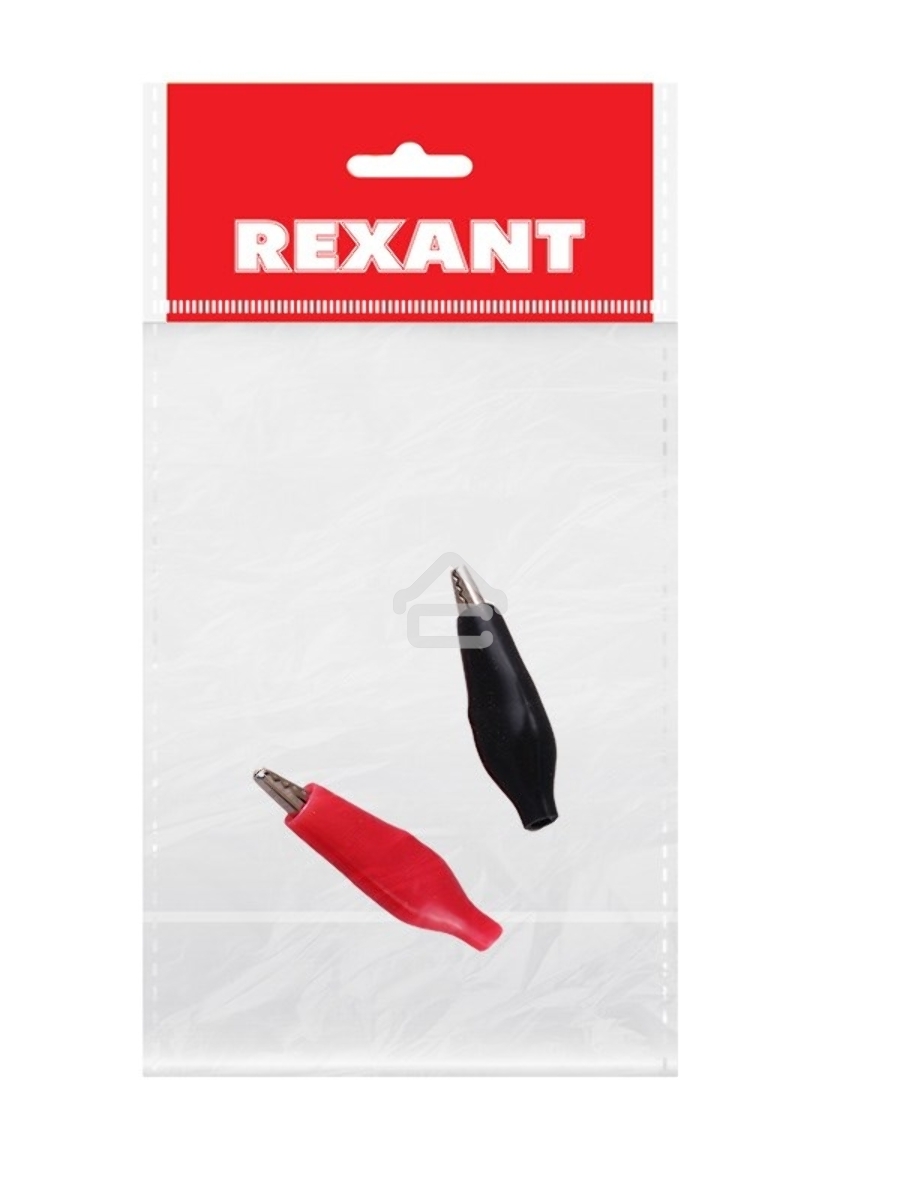 Зажим крокодил в изоляторе Rexant, длина 40 мм, ток 5A, 2 шт., пакет БОПП