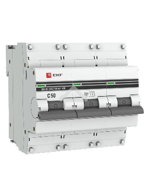 Автоматический выключатель EKF mcb47100-3-50C-pro  3P 50А (C) 10kA ВА 47-100 EKF PROxima