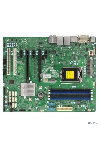 Материнская плата Supermicro MBD-X11SAE-B, LGA1151, Intel C236, 4xDDR4, 8xSATA, 1xM.2, 2xPCIe 3.0 x16, 3xPCIe 3.0 x1, 2xPCI, 2x1Gb LAN, 2xUSB-A 2.0, 2xUSB-A 5Gbps, 2xUSB-A 10Gbps, 1xDVI-D, 1xDP, 1xHDMI, COM-порт, ATX