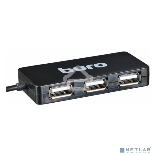 Разветвитель USB 2.0 Buro BU-HUB4-U2.0-Slim 4порт. черный