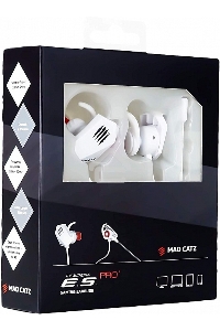 Игровые мобильные наушники белые Mad Catz  E.S. PRO+ (3.5 мм jack, 13.5 мм неодимовые магниты, 32 Ом, 20 ~ 20000 Гц, микрофон)