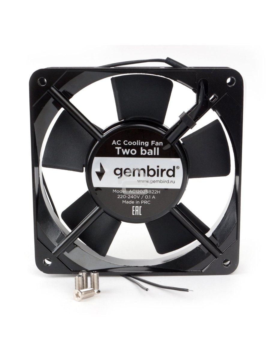 Вентилятор для корпуса Gembird 18926 черный, 120 мм, 2100 об/мин, 37.5 дБ, 2 pin
