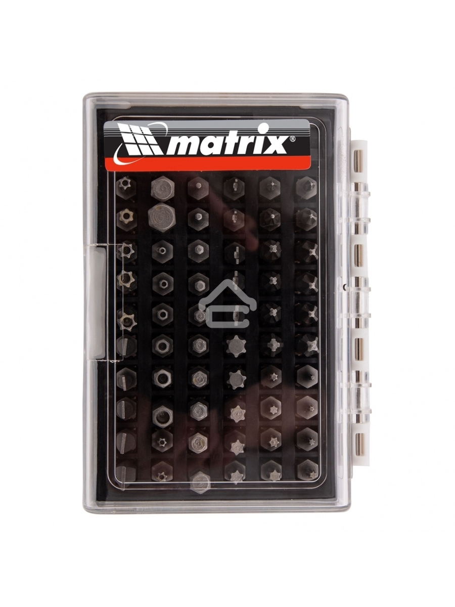 Набор бит с магнитным держателем MATRIX 11387, CrV, 61шт