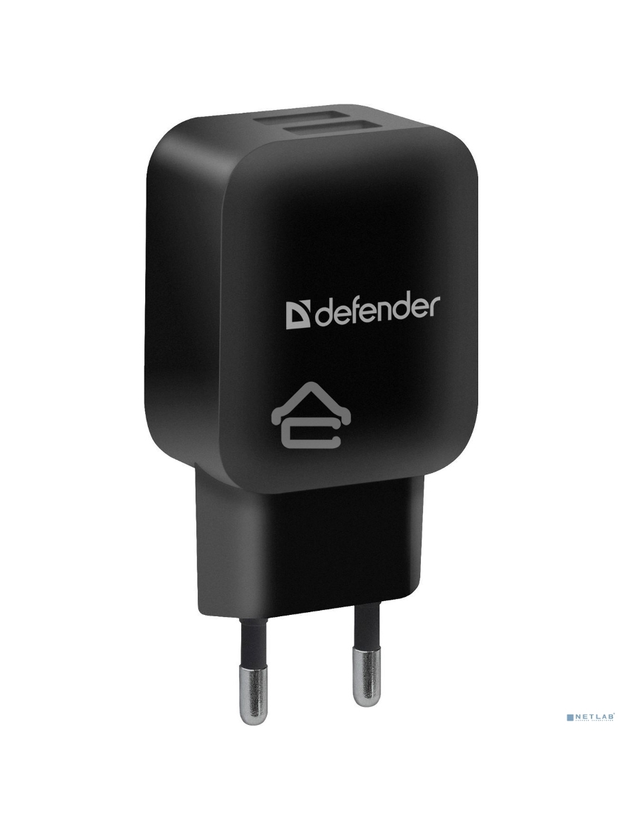 Сетевой адаптер Defender 2xUSB, 5V/2.1А, черный, пакет (EPA-13)