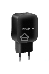 Сетевой адаптер Defender 2xUSB, 5V/2.1А, черный, пакет (EPA-13)