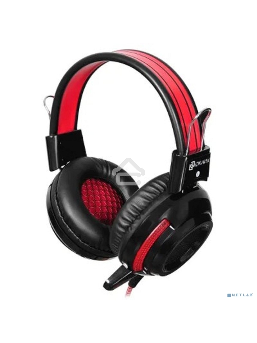 Наушники Oklick HS-G300 черный/красный {2.5м мониторы оголовье (AH-V1)}