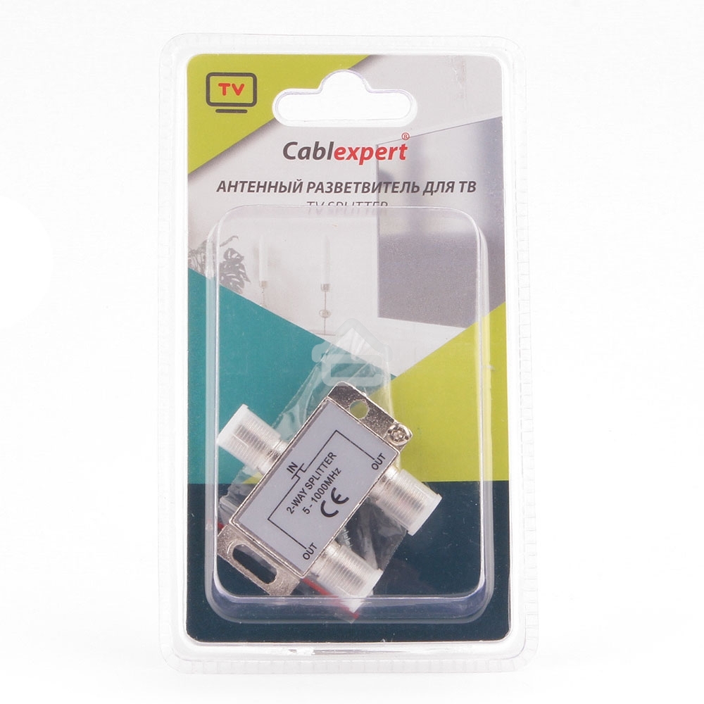 Разветвитель на 2 телевизора, Cablexpert AS-TV-02, 5-1000MHZ