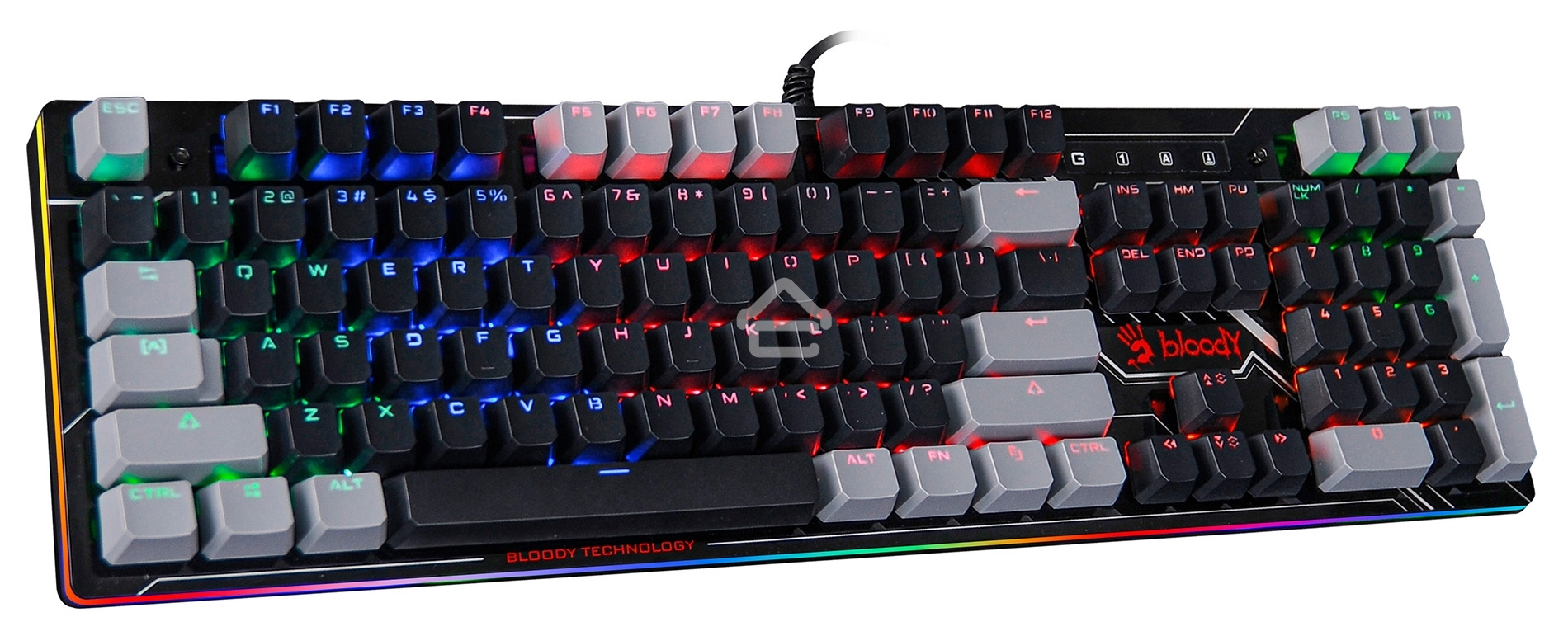 Клавиатура проводная A4Tech Bloody B808N USB черный/серый