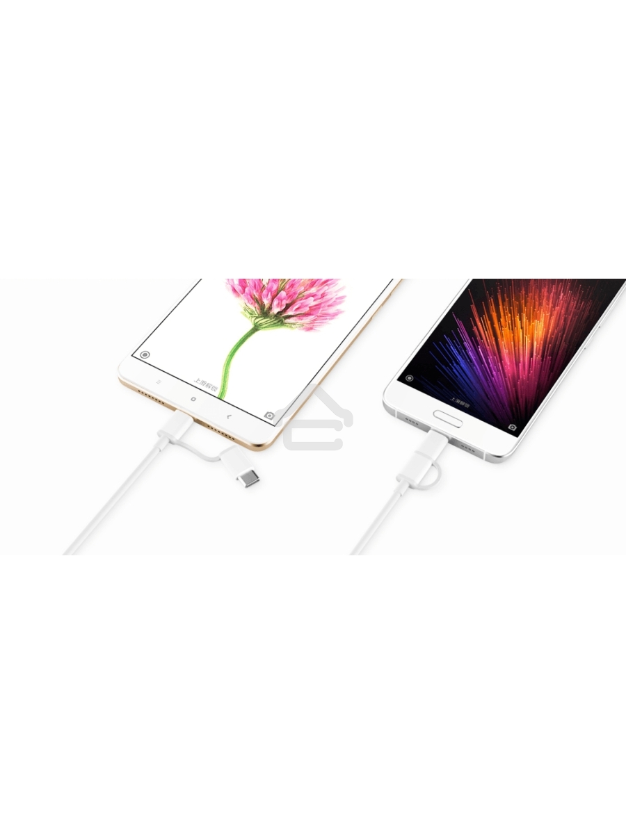 USB-кабель Xiaomi Mi 2-in-1 USB Cable Micro-USB to Type-C  (30cm)