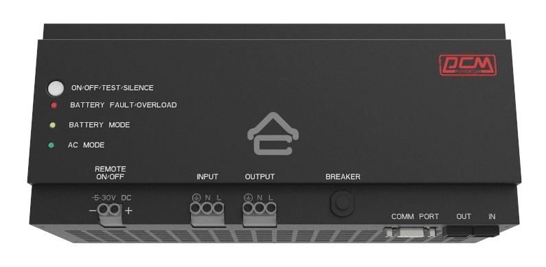 Источник бесперебойного питания Powercom DRU 500VA/300W, DIN Rail, 230V, RS-232, 2 year warranty (1114005)