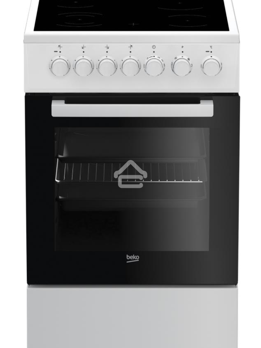 Плита электрическая Beko FSE57110GW белый, конфорок 4 шт, духовка 55 л, гриль, 50 см x 85 см x 60 см