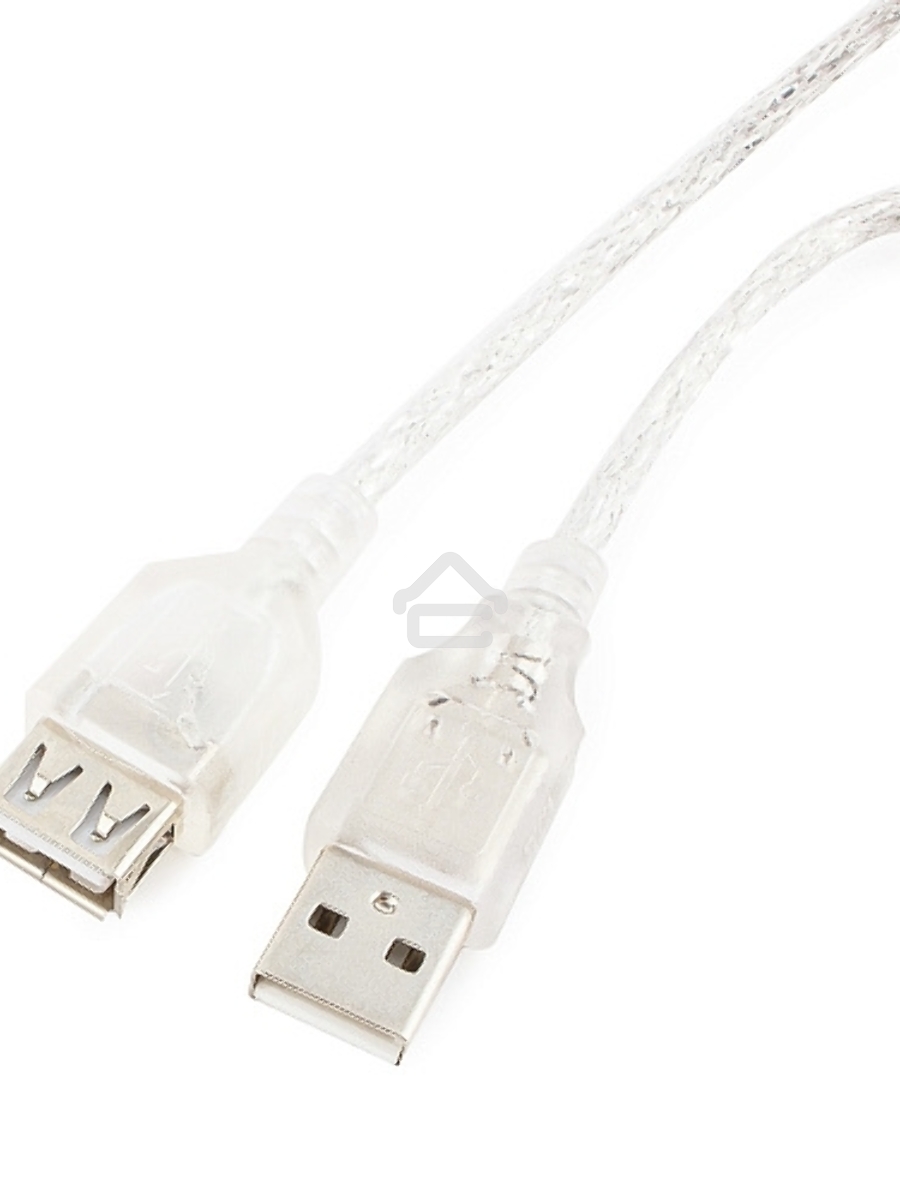 Кабель Cablexpert USB2.0 Pro, AM/AF, 3м, экран, 2 феррит.кольца, прозрачный (CCF-USB2-AMAF-TR-10)