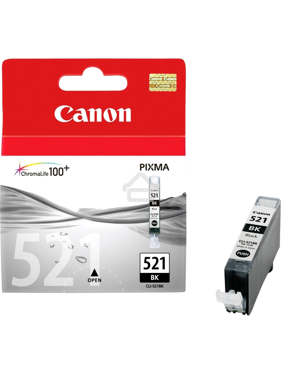 Картридж струйный CLI-521Bk (2933B004) черный (9 мл.) для Canon Pixma iP3600, 4600, MP540 ,MP620, MP630, MP980
