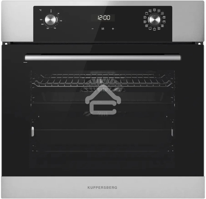 Встраиваемый духовой шкаф Kuppersberg HO 678 BX High-Tech, объем 70 л, 13 режимов, электронное управление (утапливаемые переключатели, аналоговый дисплей), телескопические направляющие на одном уровне, Soft close, максимальная температура 300 градусов, 3 