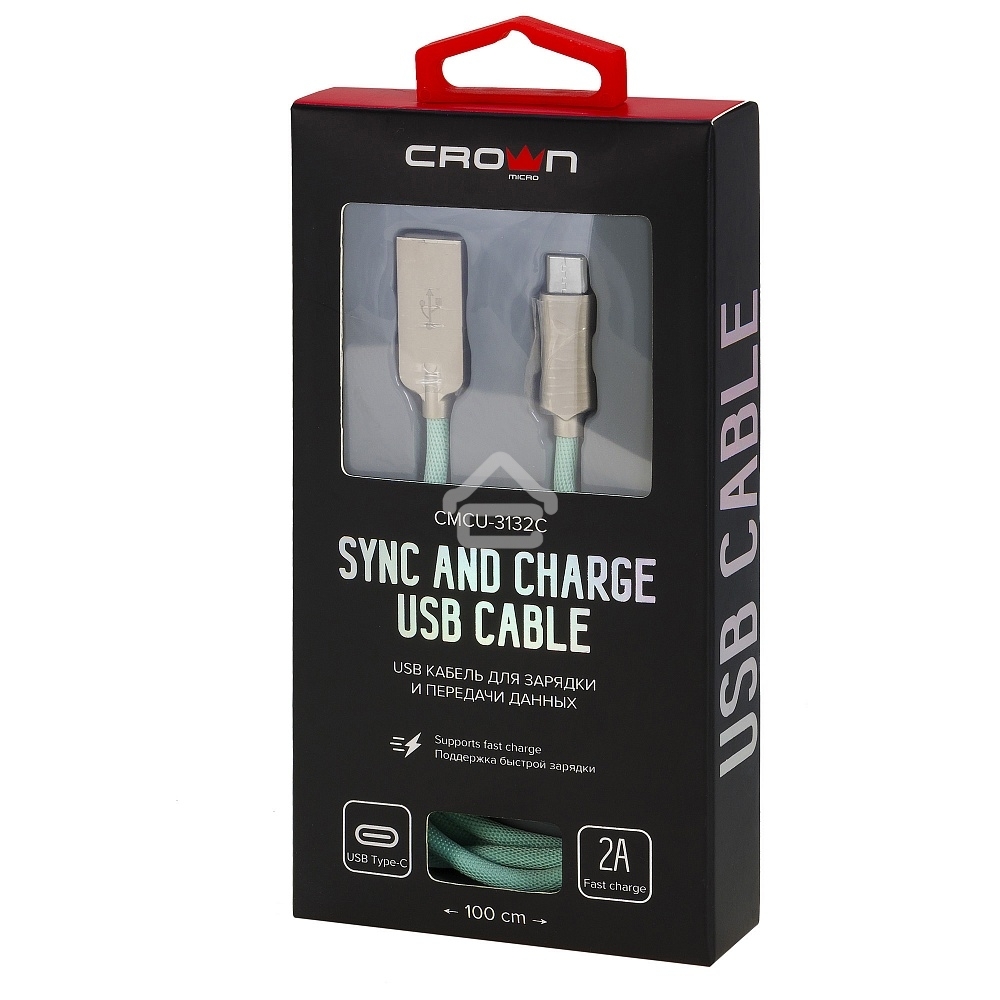 Кабель Crown USB - USB Type-C CMCU-3132C light blue