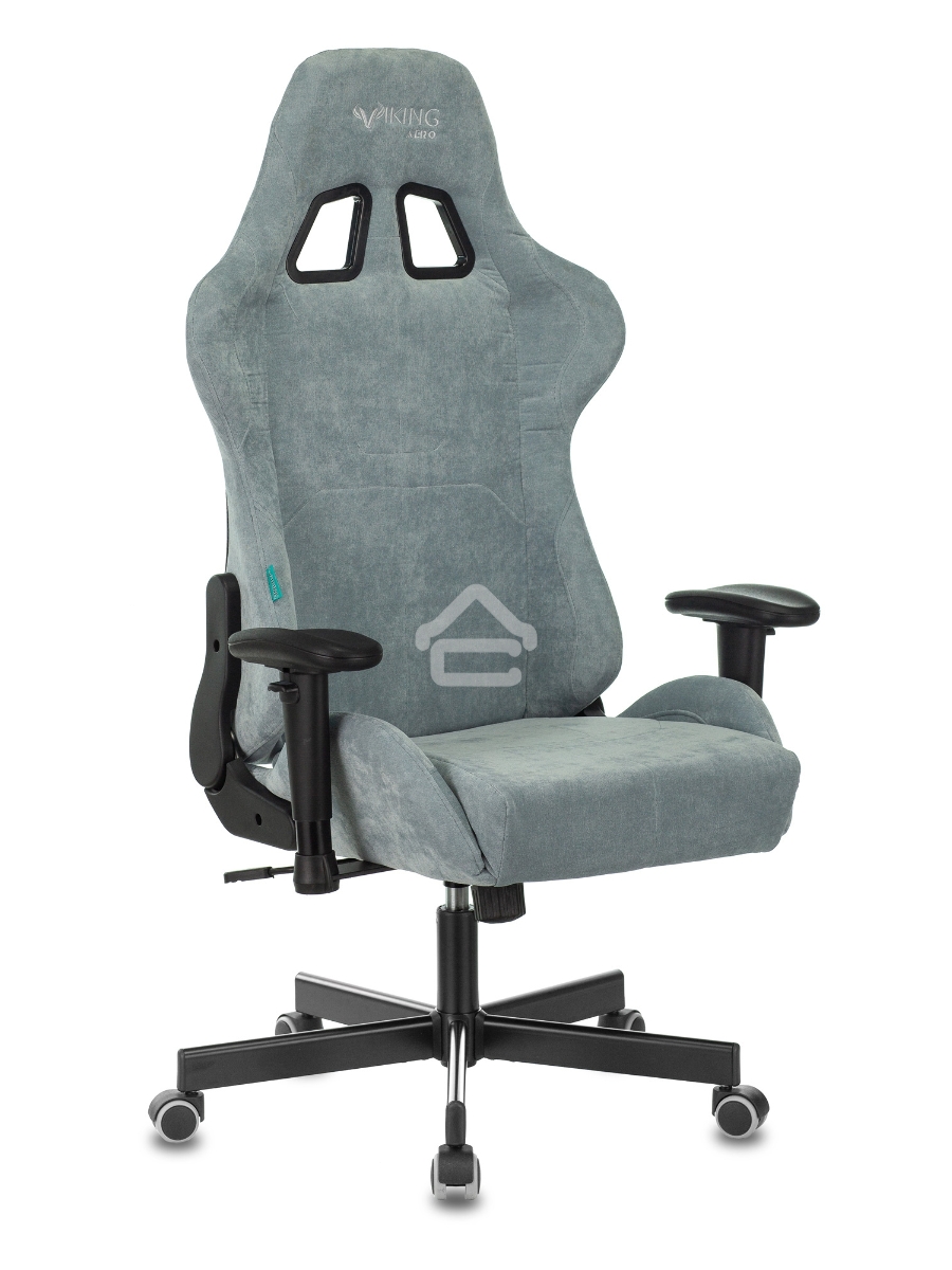 Кресло игровое Бюрократ VIKING KNIGHT LT28 FABRIC серо-голубой крестовина металл/пластик
