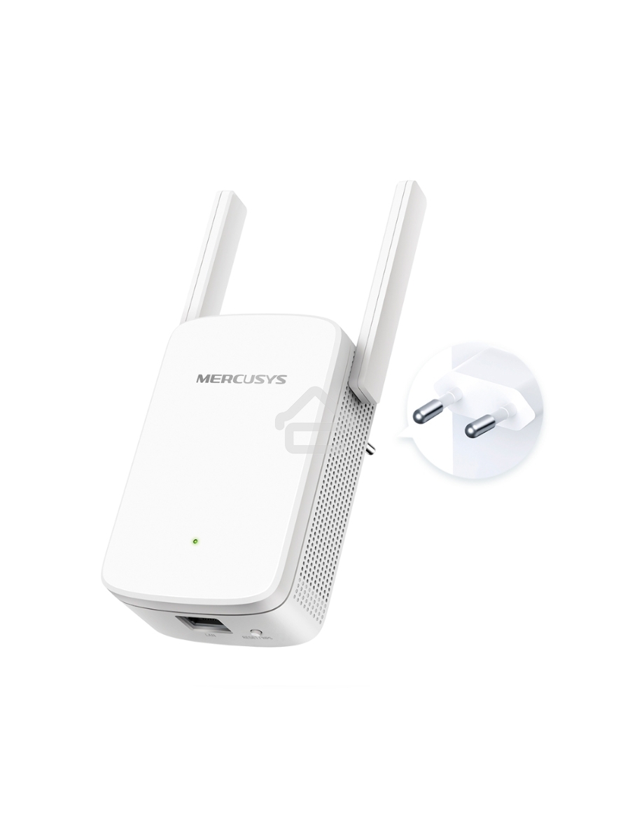 Усилитель сигнала Mercusys ME30 AC1200 Wi-Fi Range Extender, 300 Mbps at 2.4 GHz + 867 Mbps at 5 GHz, 1 x 10/100 LAN, 2× Fixed External Antennas, Wall Plugged, WPS/Reset Button, Signal Indicator, Range Extender/Access Point mode, Adaptive Path Selection