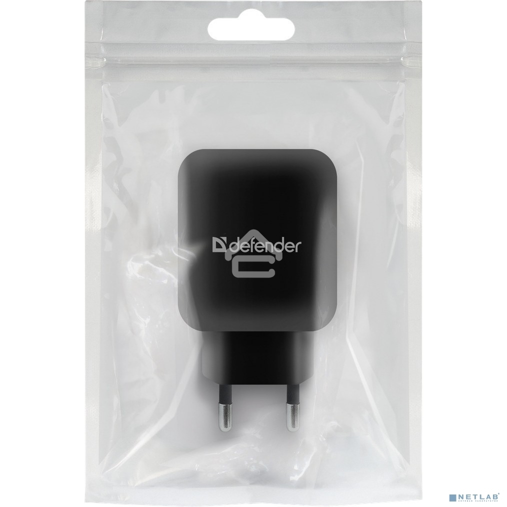 Сетевой адаптер Defender 2xUSB, 5V/2.1А, черный, пакет (EPA-13)