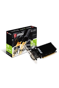 Видеокарта MSI PCI-E GT 710 2GD3H LP nVidia GeForce GT 710 2048Mb 64bit DDR3 954/1600 DVIx1/HDMIx1/CRTx1/HDCP Ret low profile